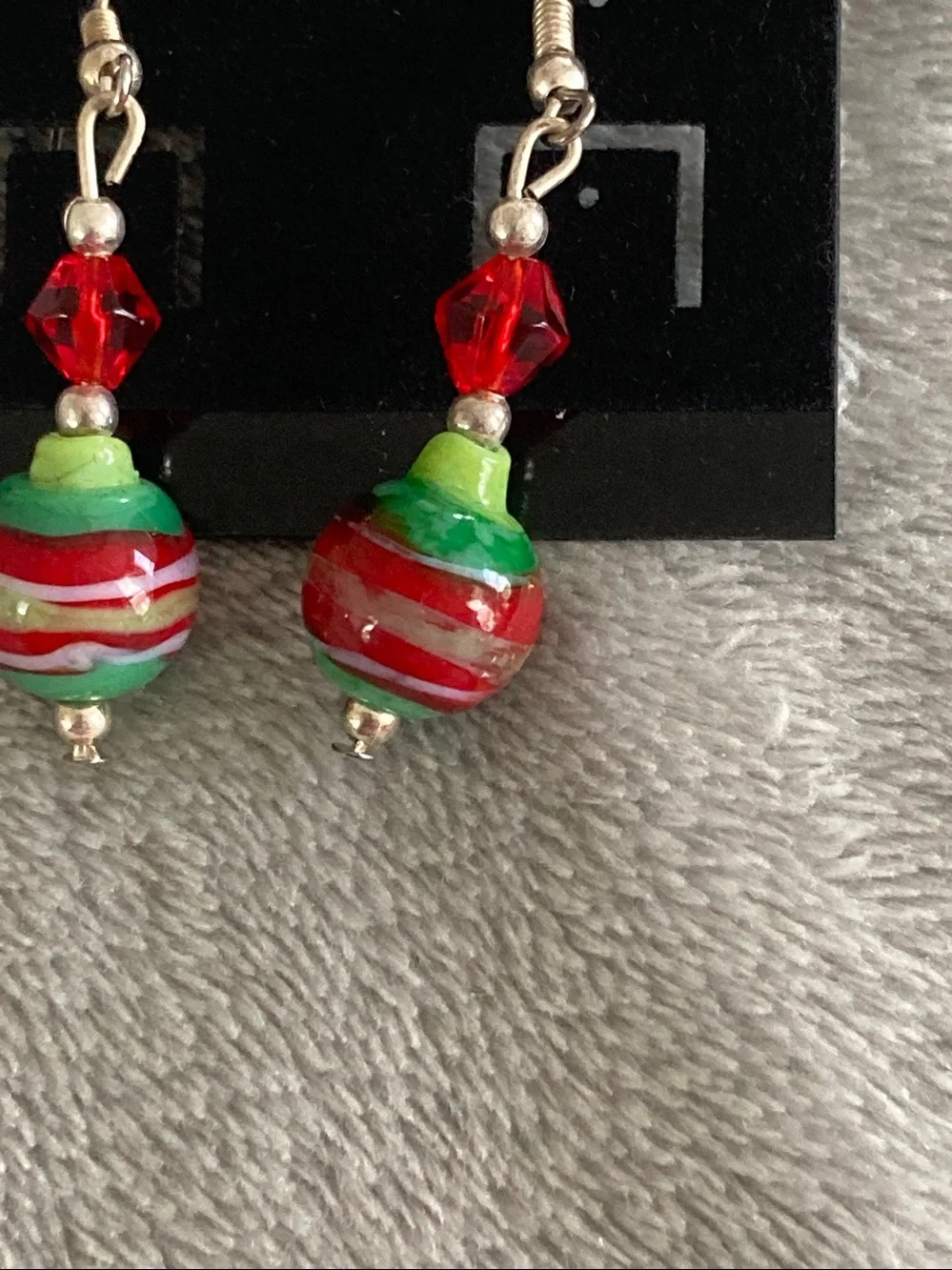 Christmas ball ornament beaded earrings